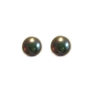 Eleanora Pearl Earrings: Sterling Silver & Black Pearl
